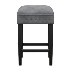 Cassidy Wood Upholstered Backless Counter Height Stool Black/Charcoal Velvet - Hillsdale Furniture -Hillsdale Furniture GUEST 85a75ed7 de1b 4790 bdff 330349d9bc41
