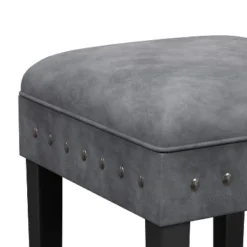 Cassidy Wood Upholstered Backless Counter Height Stool Black/Charcoal Velvet - Hillsdale Furniture -Hillsdale Furniture GUEST 86a43c1e 88c8 4f20 9965 f4a8f426d1e5