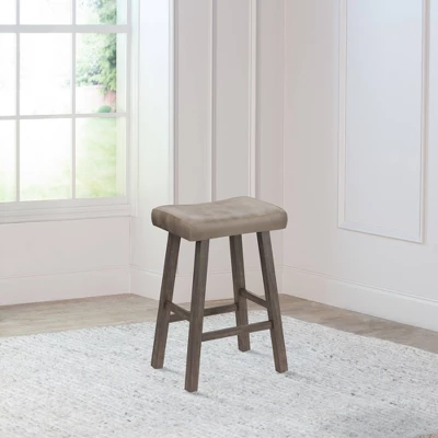 26" Saddle Wood Backless Counter Height Barstool Rustic Gray - Hillsdale Furniture 3 26" Saddle Wood Backless Counter Height Barstool Rustic Gray - Hillsdale Furniture