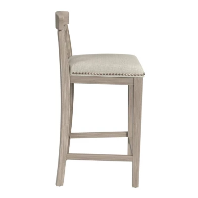Set Of 2 26" Bayview NonSwivel Counter Height Barstool White/Silver - Hillsdale Furniture 5 Set Of 2 26" Bayview NonSwivel Counter Height Barstool White/Silver - Hillsdale Furniture - Image 3