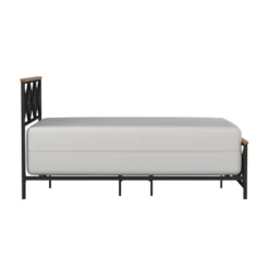 Queen Ashford Metal Bed With Wood Accent Textured Black Oak Finished Wood - Hillsdale Furniture -Hillsdale Furniture GUEST 977fc697 f475 4b15 b7db b566cfe06b14