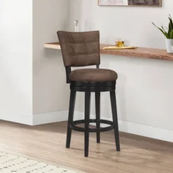 30" Kaede Wood And Upholstered Swivel Barstool Black/Chestnut - Hillsdale Furniture -Hillsdale Furniture GUEST 981d6f6c c670 4014 8acf 46b50a6fd3d8