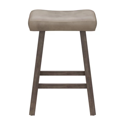 26" Saddle Wood Backless Counter Height Barstool Rustic Gray - Hillsdale Furniture 7 26" Saddle Wood Backless Counter Height Barstool Rustic Gray - Hillsdale Furniture - Image 5