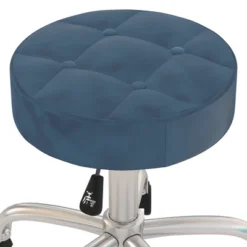 24.5" Nora Tufted Backless Adjustable Metal Vanity And Office Stool With Casters - Hillsdale Furniture -Hillsdale Furniture GUEST a064ba93 237e 40b3 9696 deee5ff0537b
