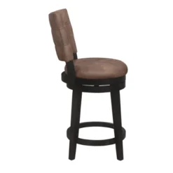 26" Kaede Wood And Upholstered Swivel Counter Height Barstool Black/Chestnut - Hillsdale Furniture -Hillsdale Furniture GUEST abbb593e 0b95 4052 b216 75fe4b53c069