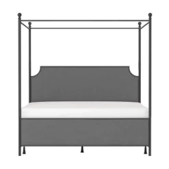 Mcarthur Metal And Upholstered Canopy Bed Matte Black/Gray Fabric - Hillsdale Furniture -Hillsdale Furniture GUEST ac1a0083 4d4f 4b53 a29e db9105c8f018