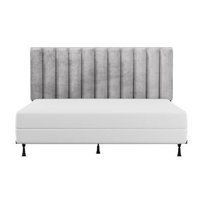 King Crestone Upholstered Headboard With Frame Gray - Hillsdale Furniture 6 King Crestone Upholstered Headboard With Frame Gray - Hillsdale Furniture - Image 4
