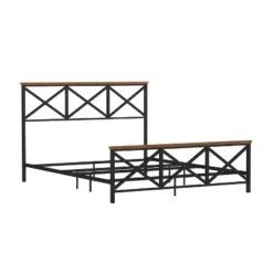 Queen Ashford Metal Bed With Wood Accent Textured Black Oak Finished Wood - Hillsdale Furniture -Hillsdale Furniture GUEST ae487ecf 3d09 4d39 aadf 2ce48f7df1e0