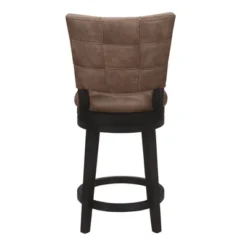 26" Kaede Wood And Upholstered Swivel Counter Height Barstool Black/Chestnut - Hillsdale Furniture -Hillsdale Furniture GUEST afa6d810 b05c 4033 8266 069ff5137a6d