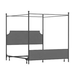 Mcarthur Metal And Upholstered Canopy Bed Matte Black/Gray Fabric - Hillsdale Furniture -Hillsdale Furniture GUEST b0101a32 2cdd 4411 a265 5a68f9178861