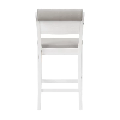 Clarion Wood And Upholstered Panel Back Counter Height Stool Sea White - Hillsdale Furniture 7 Clarion Wood And Upholstered Panel Back Counter Height Stool Sea White - Hillsdale Furniture - Image 5