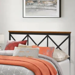 Ashford Metal Headboard Textured Black With Oak Finished Wood - Hillsdale Furniture -Hillsdale Furniture GUEST b2deb66c ad97 44a9 8a05 5d51fa1d07cc