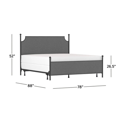 McArthur Metal And Upholstered Bed Matte Black/Gray Fabric - Hillsdale Furniture 4 McArthur Metal And Upholstered Bed Matte Black/Gray Fabric - Hillsdale Furniture - Image 2
