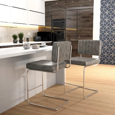 Set Of 2 Breuer Metal Counter Height Stools - Hillsdale Furniture 3 Set Of 2 Breuer Metal Counter Height Stools - Hillsdale Furniture