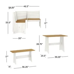 Cottonwood Wood L - Shaped Dining Nook White/Honey - Hillsdale Furniture 17 Cottonwood Wood L - Shaped Dining Nook White/Honey - Hillsdale Furniture -Hillsdale Furniture GUEST bb6b59f9 eebf 410d b678 83d5358755b8