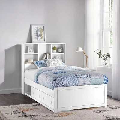 Twin Caspian Bookcase Bed With Storage Unit White - Hillsdale Furniture 3 Twin Caspian Bookcase Bed With Storage Unit White - Hillsdale Furniture