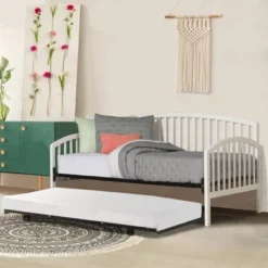 Twin Carolina Daybed With Suspension Deck And Rollout Trundle White - Hillsdale Furniture -Hillsdale Furniture GUEST be31ba8c 4104 426c b881 a9d2cb89dd5c