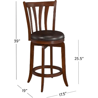 25.5" Savana Swivel Counter Height Barstool Cherry/Black - Hillsdale Furniture 14 25.5" Savana Swivel Counter Height Barstool Cherry/Black - Hillsdale Furniture - Image 12