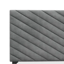 Queen Crestwood Upholstered Chevron Pleated Platform Bed With 2 Dual USB Ports Gray - Hillsdale Furniture 30 Queen Crestwood Upholstered Chevron Pleated Platform Bed With 2 Dual USB Ports Gray - Hillsdale Furniture -Hillsdale Furniture GUEST c5db1632 b5e0 45f4 8d1f c45400bae447