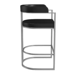 Cannonwood Half Moon Shape Metal Upholstered Back Counter Height Stool Silver - Hillsdale Furniture -Hillsdale Furniture GUEST c68c8571 2ffa 4b71 84f6 fa58cc6da87b