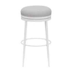 Aubrie Backless 26" Swivel Counter Height Barstool Off White/Silver - Hillsdale Furniture -Hillsdale Furniture GUEST c84cea42 d393 4e47 ad3f 356d577dbfd3