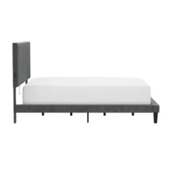 Muellen Upholstered Platform Bed With 2 Dual USB Ports Graphite Gray Vinyl - Hillsdale Furniture -Hillsdale Furniture GUEST cd58344f d6df 4176 a3ff 437cbfd9ec82