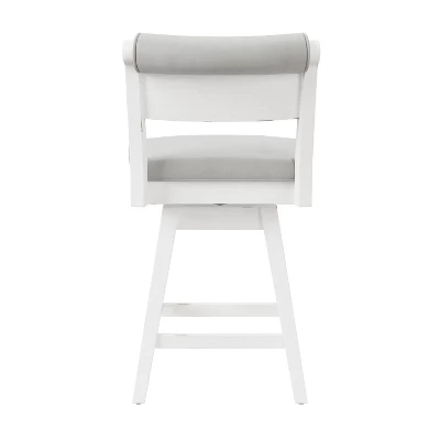 Clarion Wood And Upholstered Counter Height Swivel Stool Sea White - Hillsdale Furniture 7 Clarion Wood And Upholstered Counter Height Swivel Stool Sea White - Hillsdale Furniture - Image 5