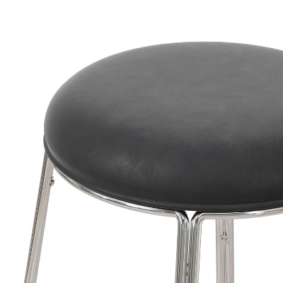 Southlake Backless Metal Counter Height Stool Chrome/Black Vinyl - Hillsdale Furniture 6 Southlake Backless Metal Counter Height Stool Chrome/Black Vinyl - Hillsdale Furniture - Image 4