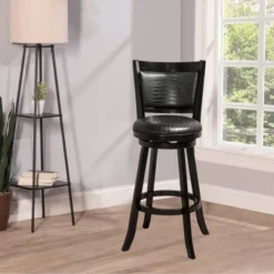 Brannon Swivel Height Barstool Black/Faux Croc Skin - Hillsdale Furniture -Hillsdale Furniture GUEST d45952df b860 422d 90d5 c7b243e09def