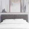 Queen Crestwood Upholstered Chevron Pleated Headboard With USB Ports Gray - Hillsdale Furniture -Hillsdale Furniture GUEST d540a685 23a9 4714 8268 d73c76051a57