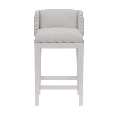 Set Of 2 26" Bronn Non Swivel Counter Height Barstools White /Silver - Hillsdale Furniture 6 Set Of 2 26" Bronn Non Swivel Counter Height Barstools White /Silver - Hillsdale Furniture - Image 4