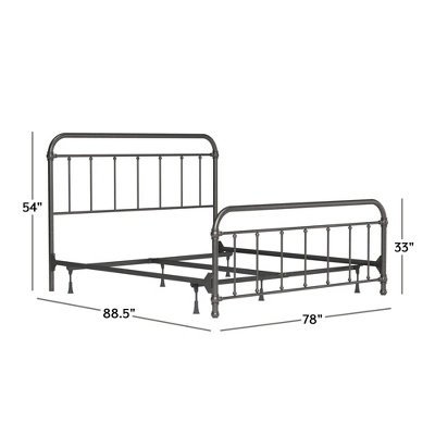 King Kirkland Metal Bed Aged Pewter - Hillsdale Furniture 4 King Kirkland Metal Bed Aged Pewter - Hillsdale Furniture - Image 2