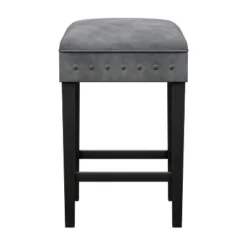 Cassidy Wood Upholstered Backless Counter Height Stool Black/Charcoal Velvet - Hillsdale Furniture -Hillsdale Furniture GUEST d852e4c0 cd05 4595 bbd4 6fc2e911208a