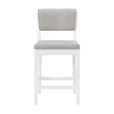 Clarion Wood And Upholstered Panel Back Counter Height Stool Sea White - Hillsdale Furniture 5 Clarion Wood And Upholstered Panel Back Counter Height Stool Sea White - Hillsdale Furniture - Image 3