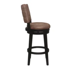 30" Kaede Wood And Upholstered Swivel Barstool Black/Chestnut - Hillsdale Furniture -Hillsdale Furniture GUEST de346b1b a386 4ed5 966b d9179fff8ff1