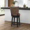 26" Kaede Wood And Upholstered Swivel Counter Height Barstool Black/Chestnut - Hillsdale Furniture -Hillsdale Furniture GUEST df8c9d6e b44d 44b3 976c 3873bb91d90f