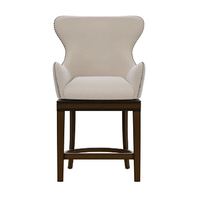 25.75" Caydena Memory Return Swivel Wood Counter Height Barstool Rustic Gray/Cream Fabric - Hillsdale Furniture 7 25.75" Caydena Memory Return Swivel Wood Counter Height Barstool Rustic Gray/Cream Fabric - Hillsdale Furniture - Image 5