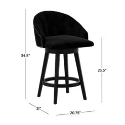 Dulcie Wood And Upholstered Swivel Counter Height Barstool Black - Hillsdale Furniture -Hillsdale Furniture GUEST e983d717 aead 4656 a8f8 3317bb7fa757