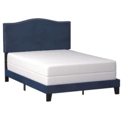 Queen Kiley Velvet Upholstered Bed Blue - Hillsdale Furniture -Hillsdale Furniture GUEST e9ec1c21 e9ae 4bdc a5ae 40a2f11d7fbe