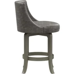 Napa Valley Wood Swivel Counter Height Barstool Aged Gray/Charcoal - Hillsdale Furniture -Hillsdale Furniture GUEST ead92a29 e1a6 494d 8e16 07068b89b5f8