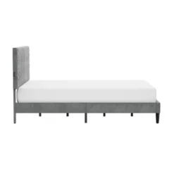 Queen Crestwood Upholstered Chevron Pleated Platform Bed With 2 Dual USB Ports Gray - Hillsdale Furniture 25 Queen Crestwood Upholstered Chevron Pleated Platform Bed With 2 Dual USB Ports Gray - Hillsdale Furniture -Hillsdale Furniture GUEST f1c978c2 563d 44ad 8ac1 96d852534198