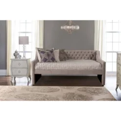 Twin Jaylen Upholstered Daybed Silver Fabric - Hillsdale Furniture
