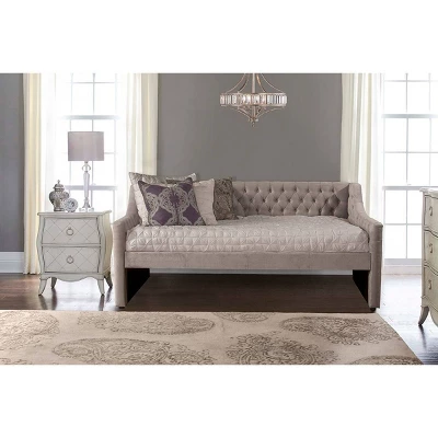 Twin Jaylen Upholstered Daybed Silver Fabric - Hillsdale Furniture 3 Twin Jaylen Upholstered Daybed Silver Fabric - Hillsdale Furniture