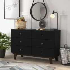 Kincaid Wood 6 Drawer Dresser Matte Black - Hillsdale Furniture -Hillsdale Furniture GUEST ff751d95 9dc7 432d 84ef dedb73ad262d