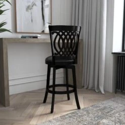 30" Van Draus Swivel Barstool Metal/Black - Hillsdale Furniture -Hillsdale Furniture GUEST ffe84169 f6f5 4a01 958f c9541c97459e